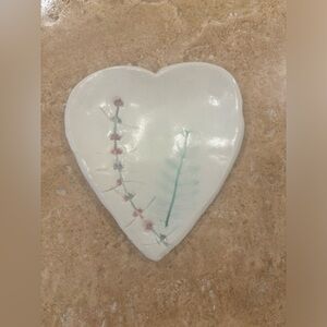 Heart shaped ceramic trinket dish